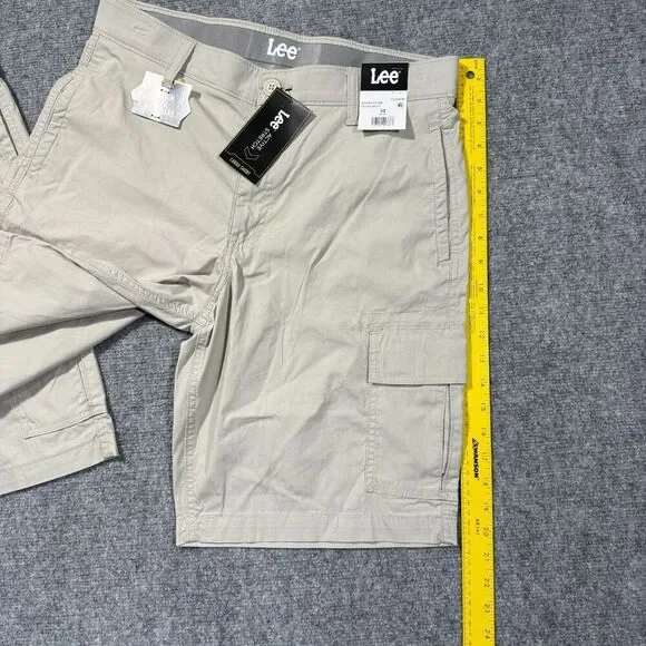 Lee Cargo Shorts Mens 32 Beige Khaki Active Stretch Motion Flex - Picture 8 of 10